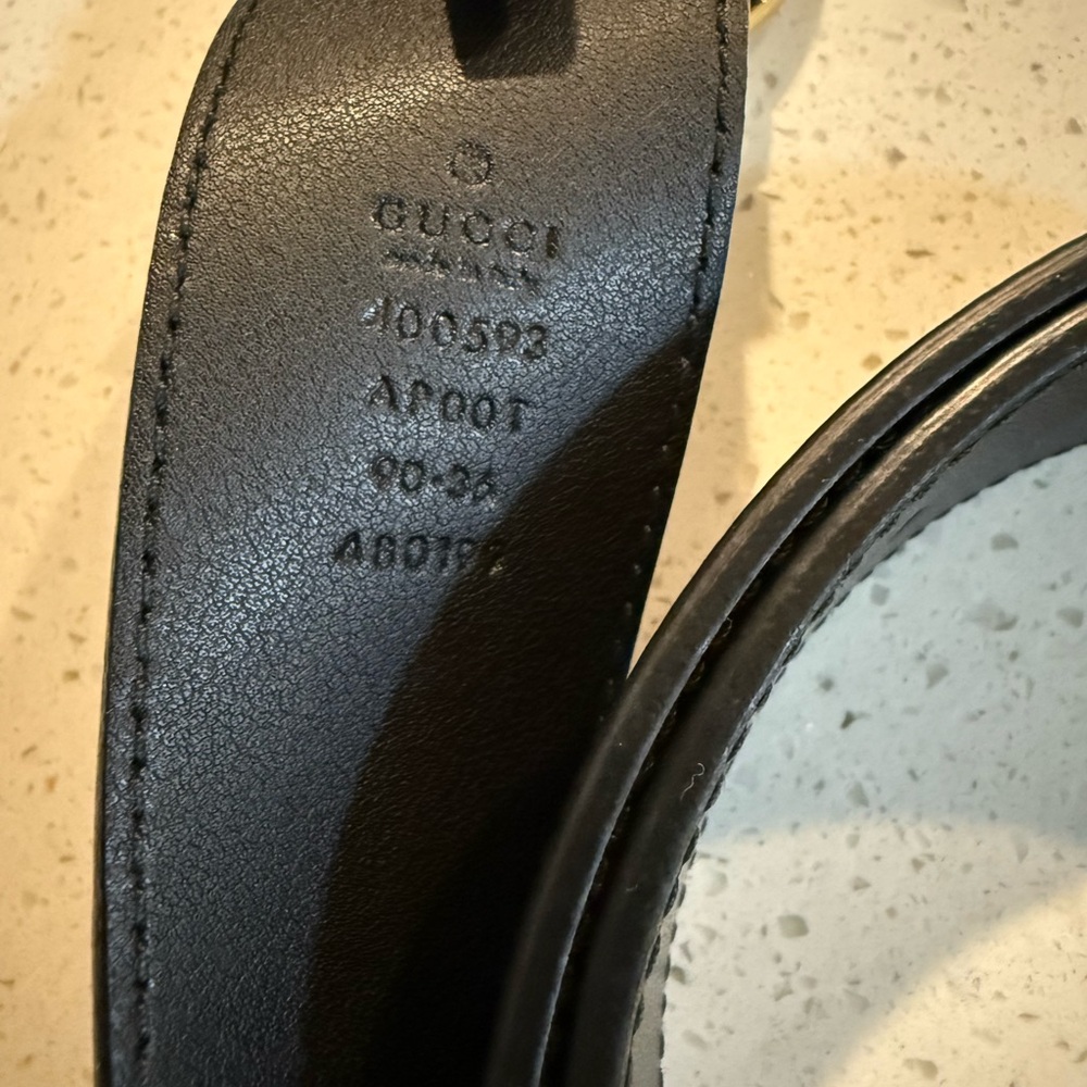 Gucci Black and Gold Women's Belt - Picture 3 of 4